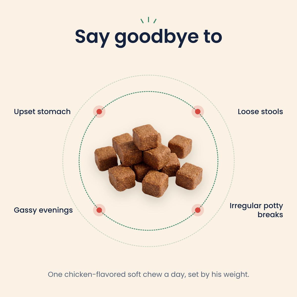 Say goodbye to upset stomach, loose stools, gassy evenings and irregular potty breaks
